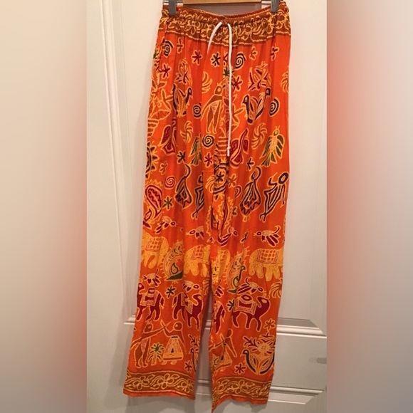 Lokai  womens Thai Floral Baggy Harem Pants Yoga Hippy Bohemian - Picture 2 of 6